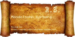 Mendelsohn Barbara névjegykártya